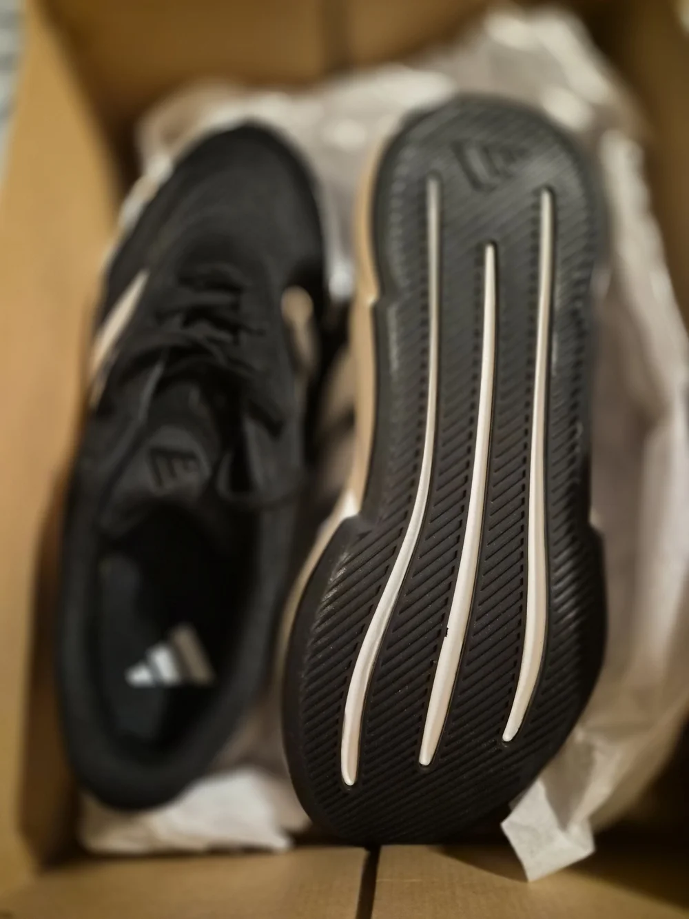 adidas Black and White Lightweight Running Sneakers